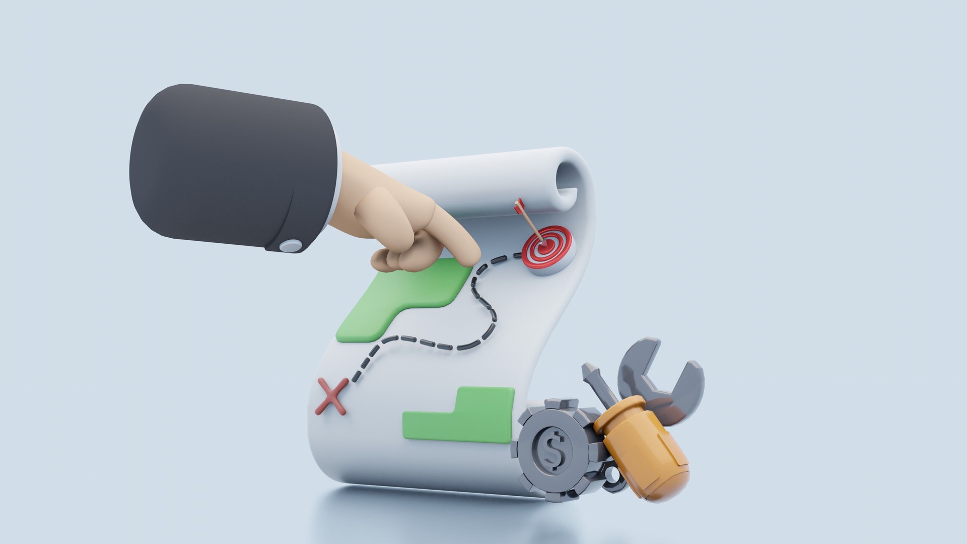 Beratung zur Geschäftswachstumsstrategie, Verbesserung der Geschäftsstrategie. Geschäftsfinanzen und Investitionen concept.3d rendern.