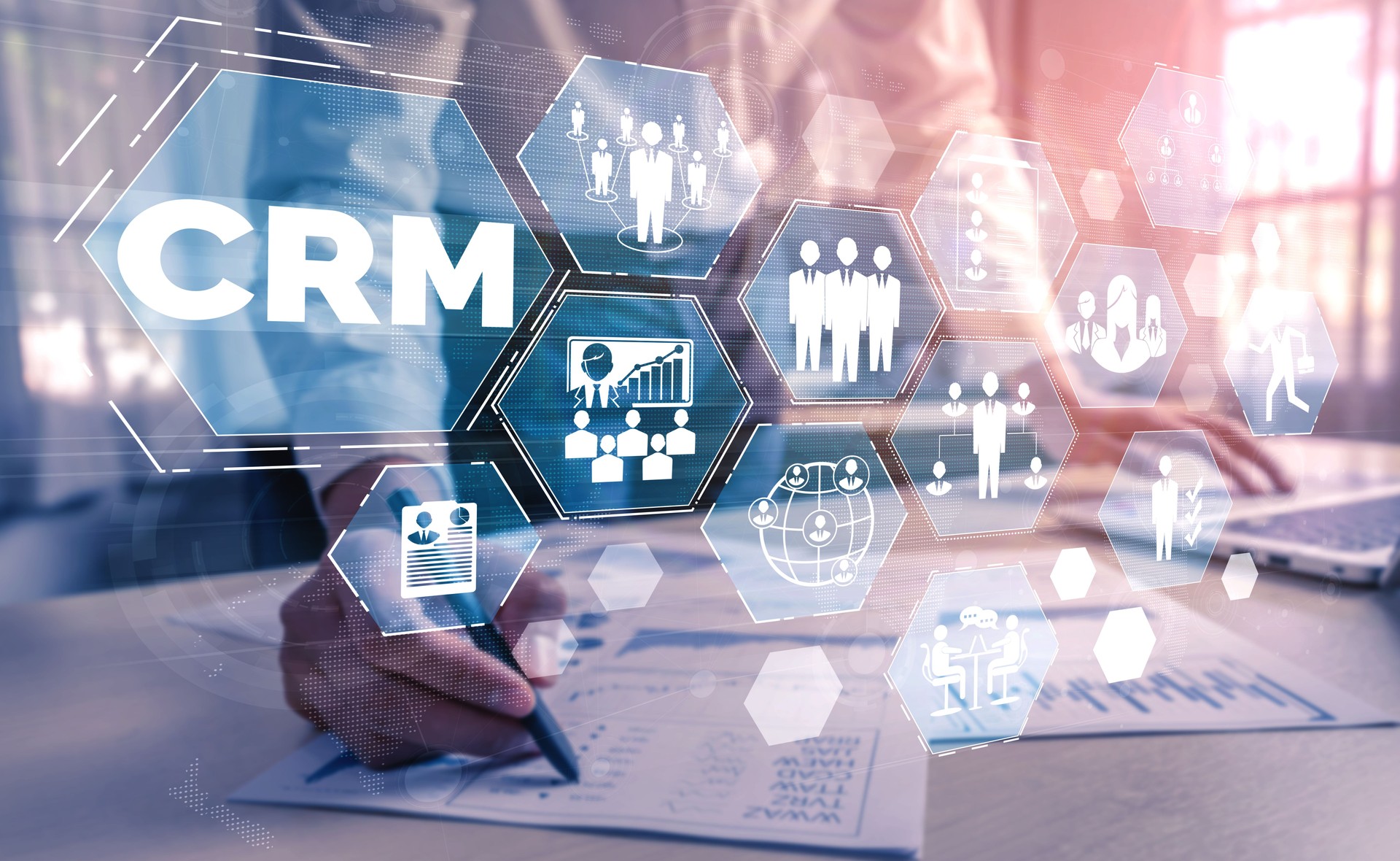 CRM Customer Relationship Management für Business Sales Marketing Systemkonzept